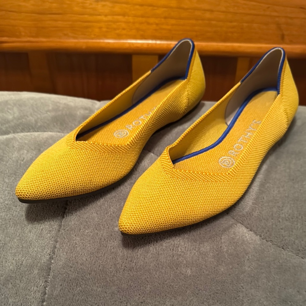 Rothy's Yellow Pointed-Toe Flats